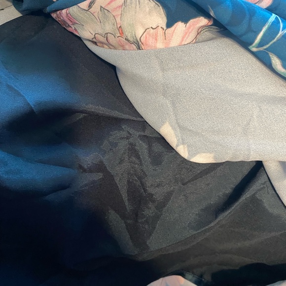 City Chic Women Size 18 Maxi Dress Jade Green Pink Floral Bloom V Hi Low Wrap - Picture 7 of 7